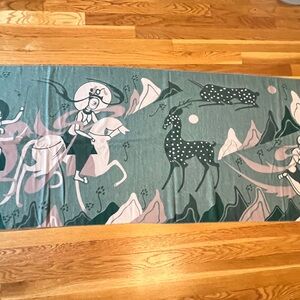 Artistic Green and Pink scarf